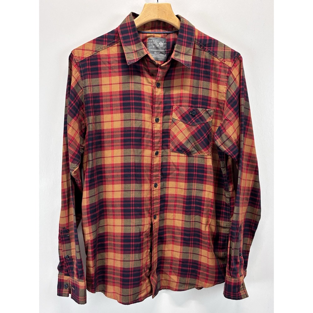 Mountain Hardwear Button Up Shirt Sz Small Men's Red Plaid Pocket